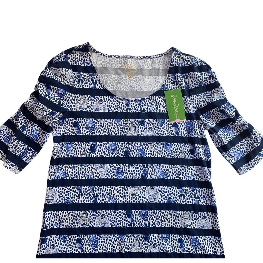 Lilly Pulitzer LaJolla Dress High Tide Heart and Sole Stripe - S NWT - Picture 8 of 12